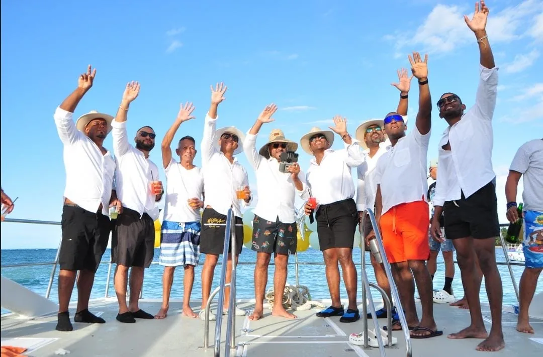 Crew celebrating on deck